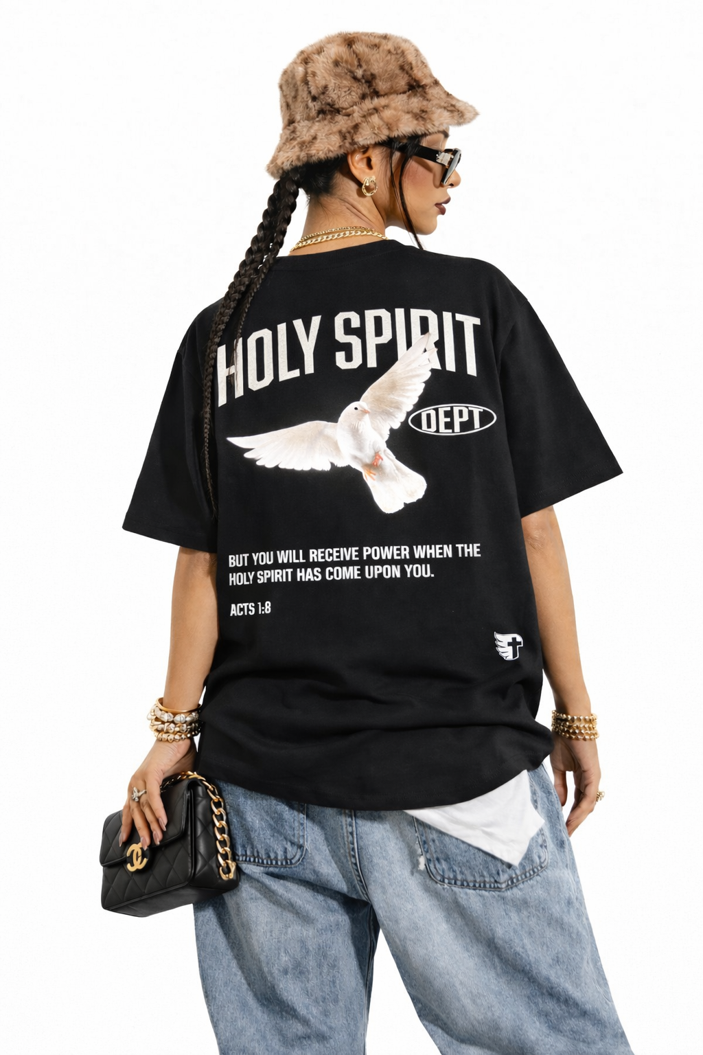 CROSS ANGELS x
HOLY SPIRIT DEPT —
Oversized Cropped Tee