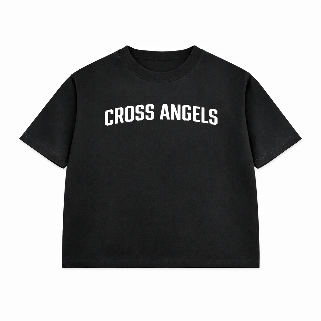 CROSS ANGELS x
HOLY SPIRIT DEPT —
Oversized Cropped Tee